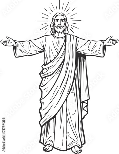 Resurrection of Jesus vector illustration 