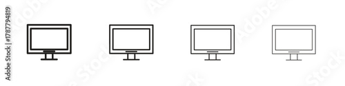 Screen icon outline symbol. Editable Stroke collection.