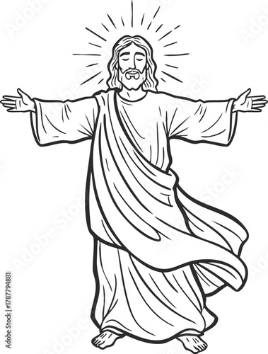 Resurrection of Jesus vector illustration 
