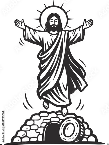 Resurrection of Jesus vector illustration 
