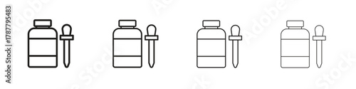 Serum icon outline symbol. Editable Stroke collection.