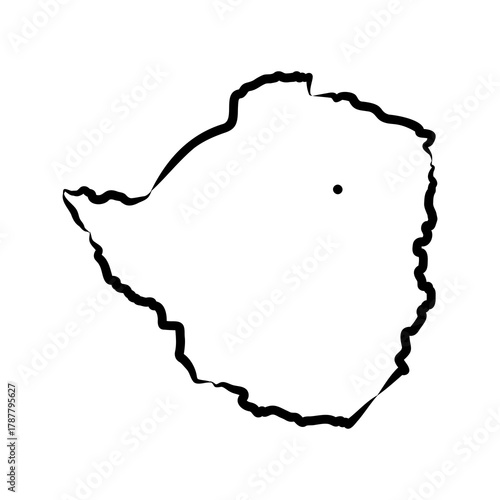 Zimbabwe map, vector sketch
