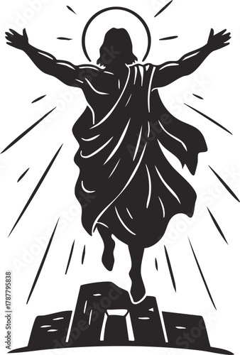 Resurrection of Jesus vector illustration 
