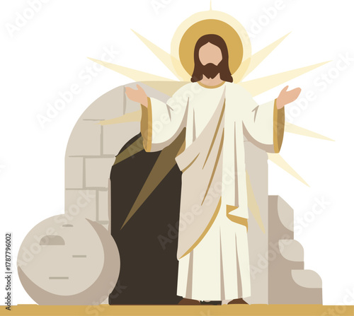 Resurrection of Jesus vector illustration 