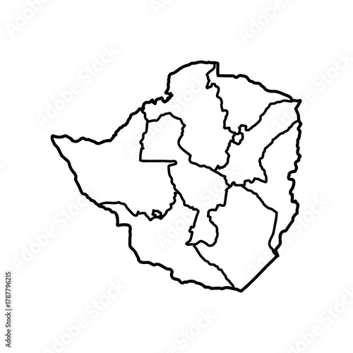 Zimbabwe map, vector sketch
