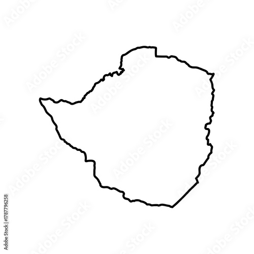 Zimbabwe map, vector sketch