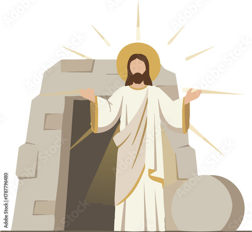 Resurrection of Jesus vector illustration 