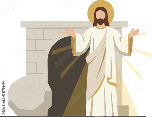 Resurrection of Jesus vector illustration 