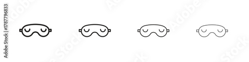 Sleeping mask icon outline symbol. Editable Stroke collection.
