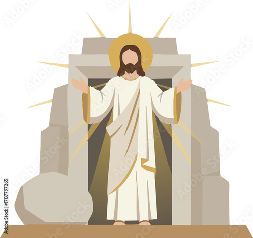 Resurrection of Jesus vector illustration 