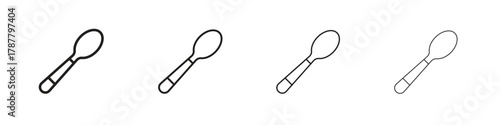 Spoon icon outline symbol. Editable Stroke collection.