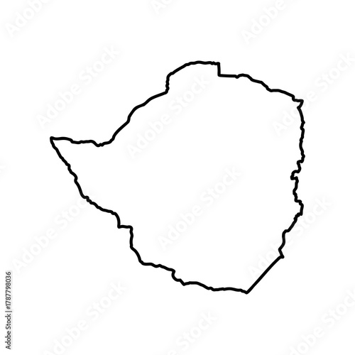 Zimbabwe map, vector sketch