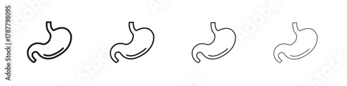 Stomach icon outline symbol. Editable Stroke collection.