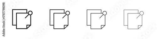 Sticky notes icon outline symbol. Editable Stroke collection.