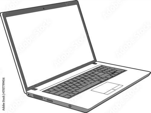 Modern Laptop Computer Digital Device Blank Screen with vector illustration