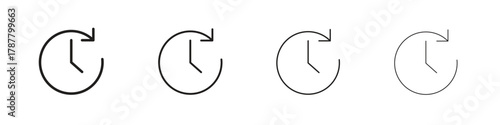 Time icon outline symbol. Editable Stroke collection.