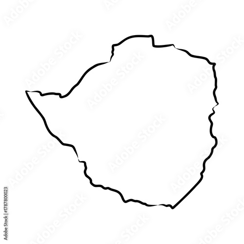 Zimbabwe map, vector sketch