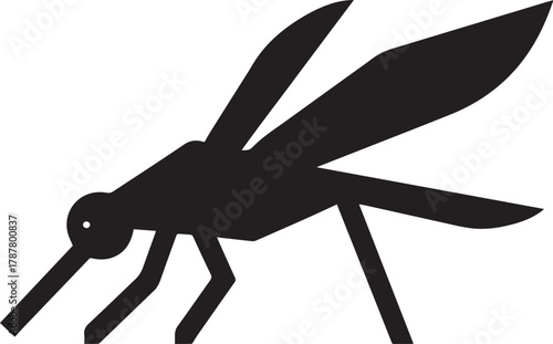 black silhouette of  mosquito