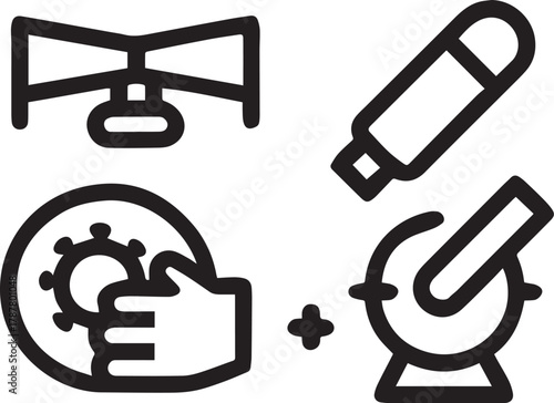 vector illustration of a set of icons for web