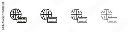 Web server icon outline symbol. Editable Stroke collection.