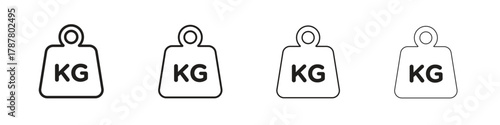 Weight icon outline symbol. Editable Stroke collection.
