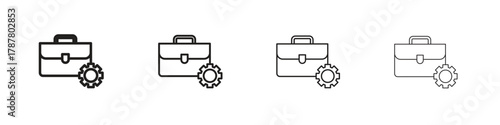Work experience icon outline symbol. Editable Stroke collection.