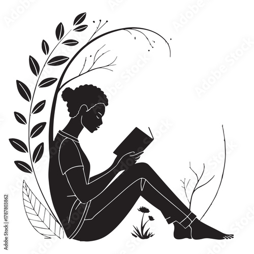 Black Self Care Sunday Silhouette Vector, High Quality Illustration on White Background