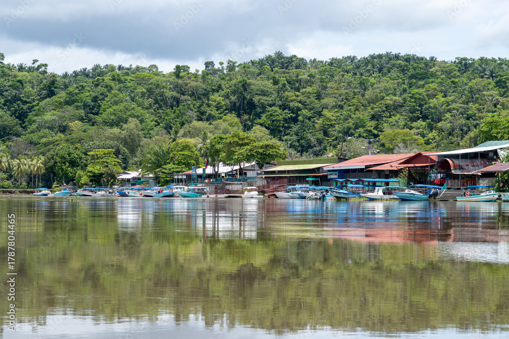 Fototapeta premium small village on the river