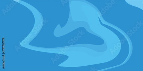 Blue wavy water splash shapes, illustration.