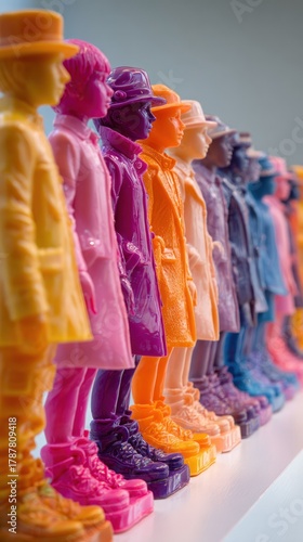 Wallpaper Mural Colorful Figurines in a Row Torontodigital.ca
