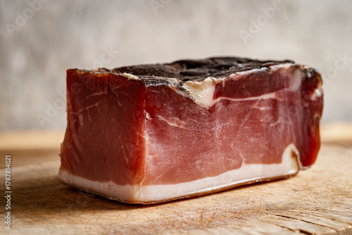 Speck is a typical cured meat from Trentino-Alto Adige and Tyrol.