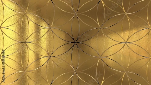 golden flower of light seamless pattern background 4K