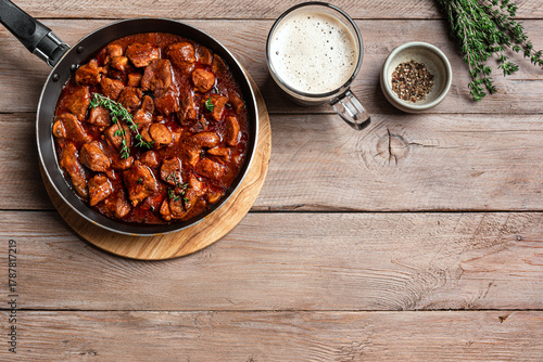 Beef Meat Stew with Beer, Braised Beef