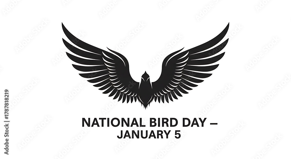 Obraz premium National bird day celebrated on january 5 with bird wings isolated on white background