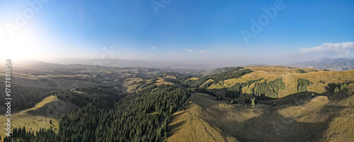 autumn landscapes in the mountains. autumn in the mountains. cloudy weather