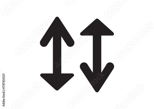 Up and down transfer arrows icon, Up and down transfer arrows solid vector