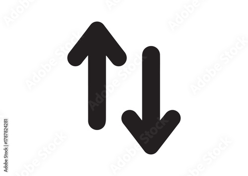 Up and down transfer arrows icon, Up and down transfer arrows solid vector