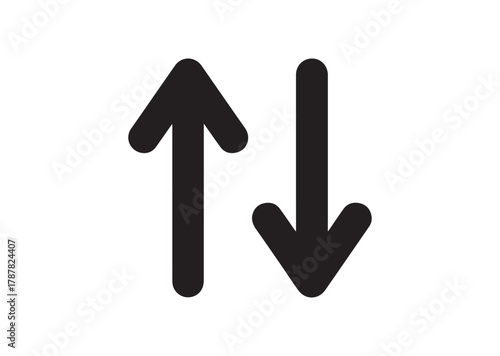 Up and down transfer arrows icon, Up and down transfer arrows solid vector