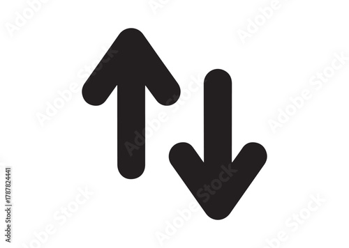 Up and down transfer arrows icon, Up and down transfer arrows solid vector