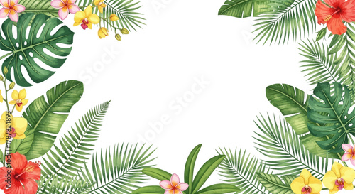 Watercolor Tropical Plants