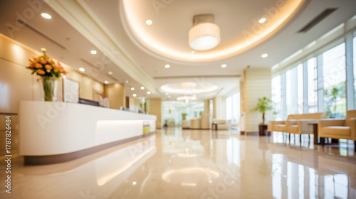 ナチュラルで明るい病院やクリニック・ホテルの受付ロビー