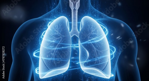 3D lungs hologram medical visualization