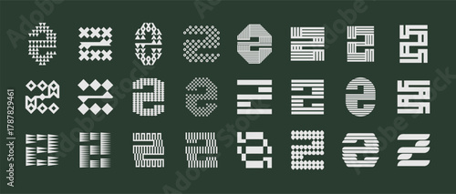 Collection of abstract typeface Z letter logo
