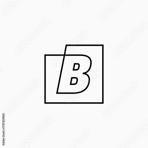b letter mark square logo vector icon illustration