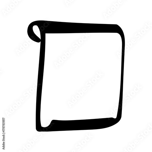 Stylized black hebrew letter mem soffit vector glyph isolated on white Vector, illustration