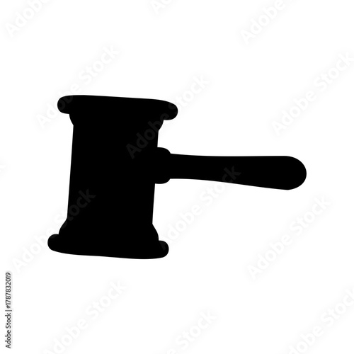 Gavel silhouette icon, symbol of justice, law, and auction Vector, illustration