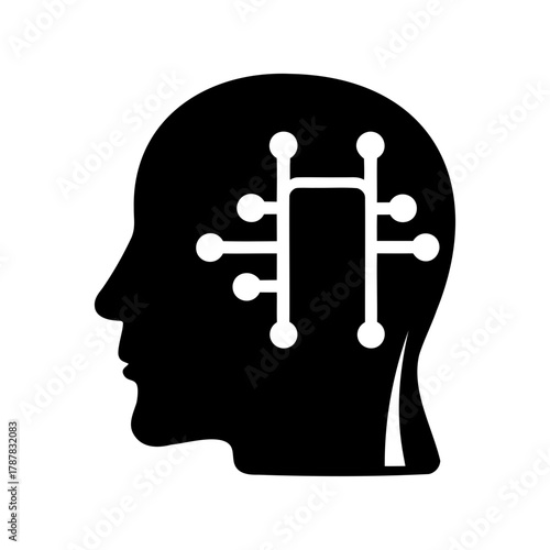 Artificial intelligence brain icon. machine learning concept. cognitive processing. Vector, illustration