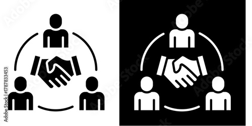 Collaboration  Icon Set White Style Collection