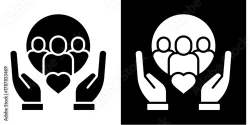 Social Responsibility  Icon Set White Style Collection