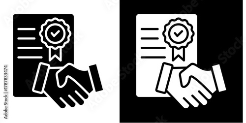 Quality Commitment  Icon Set White Style Collection